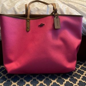 Coach reversible tote with accessory bag